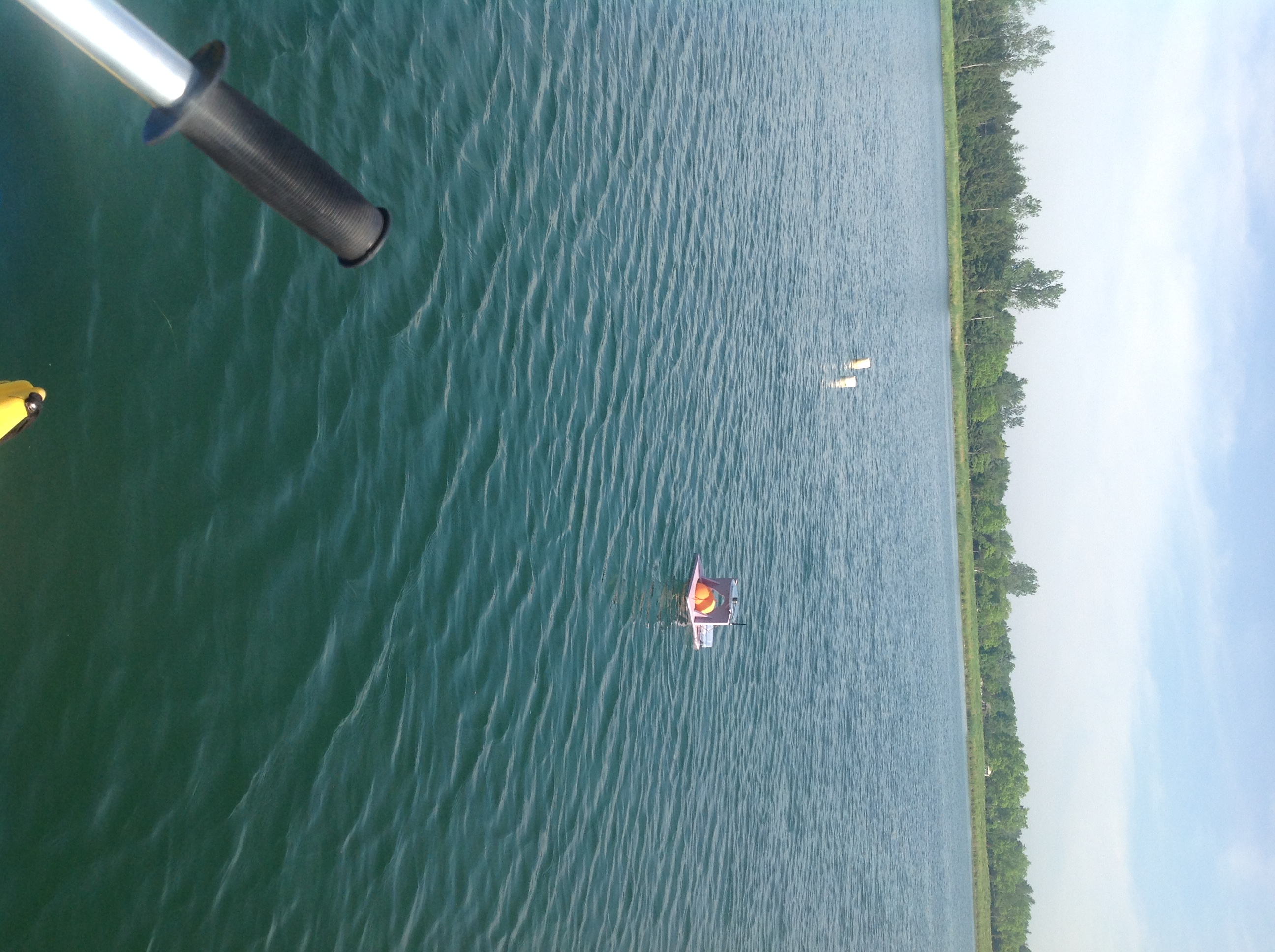GPS Rover on a ball in the lake